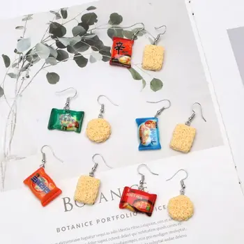 Creative Mic De Simulare Alimente Cârlig Cercei Amuzant Tăiței Instant Chili Alimente Picătură Cercei Moda Bijuterii Femei