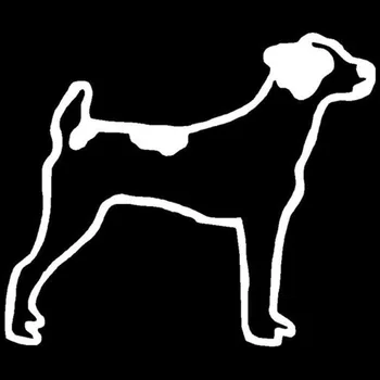 17.8*15.1 CM Jack Russell Câine Autocolante Animale de Styling Auto de Desene animate de Animale Decorative Decalcomanii Negru/Argintiu C6-1112
