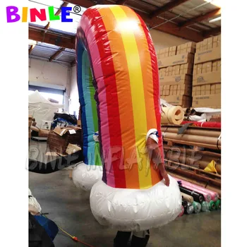 Mare mișcare gonflabila curcubeu costum cu nori gonflabila curcubeu arc pentru decor petrecere