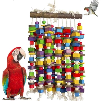 De Vânzare la cald Pasăre Mare Papagal de Mestecat Jucării Multicolore din Lemn Blocuri de Pasăre Ruperea Jucării Sugerat pentru Ara Cokatoos