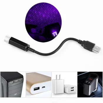 USB Lampă Decorativă, LED-uri Auto Acoperiș, Stea, Lumina de Noapte, Proiector pentru Citroen C-Quatre C-Triomphe Picasso C1 C2 C3 C4 C5 C4L