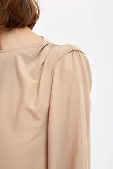 De facto Toamnă Femeie Cămăși și Bluze Supradimensionate Cutat Detaliate Țesute Bluza Țesute Topuri Casual Moda de sex Feminin-T0850AZ20AU