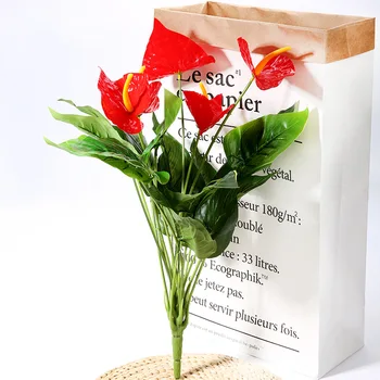 Modelul Anthurium Andraeanum Lind Flori Bonsai Decor Plastic Flori Artificiale Scena Decorative Aranjament De Flori Accessori