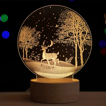 3D Led Lumina de Noapte pentru Copii de Crăciun, Cadou Corpuri de Lampă Astronaut Cerb lampă de Noptieră Decorațiuni interioare Lampa de Transport Gratuit