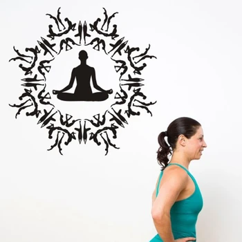 Club de Yoga Perete Autocolant Decal Lotus Body-building Postere Vinil Decalcomanii de Perete Decor Acasă Decor Mural Yoga Autocolant