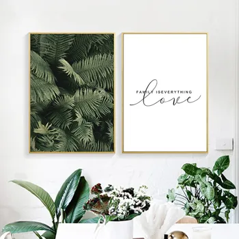 Nordic Minimalist Verde Frunze de Plante Panza Pictura Poster Citate de Wall Print tablouri Decorative Pentru Living Decor Acasă YX154