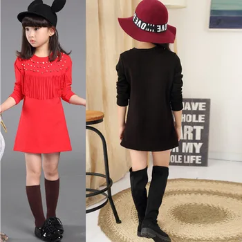 Îmbrăcăminte pentru copii coreean Primavara si Toamna Fete Bottom Camasa din Bumbac Elastic cu Mâneci Lungi de Tricotat T-shirt