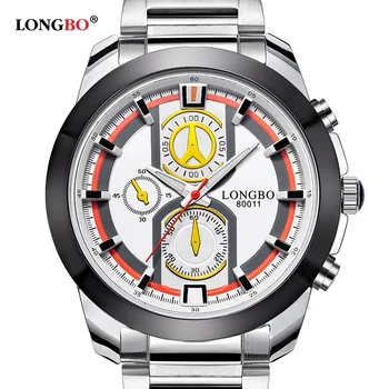 LONGBO Brand de Lux Plin de Oțel Cuarț Ceasuri de mana Barbati Impermeabile Moda Casual Sport Ceas Rochie de Afaceri de sex Masculin Ceasuri 80011
