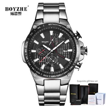 BOYZHE Cronograf Ceas Automatic Barbati Brand de Lux Ceasuri Mecanice Om de Sport din Oțel Inoxidabil montre homme reloj hombre 2019