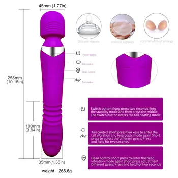 Smart Încălzire Impingandu-Rabbit Vibrator punctul G Penis artificial sex Feminin Adult Anal din silicon jucarii Sexuale pentru femei AV bagheta stimulator clitoris