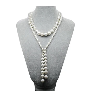 Bijuterii de lux accesoriu de culoare Alb shell pearl ciucure lung pulover de iarna coliere