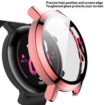 PC Galvanizare Caz Ceas cu Temperat de Film Protector de Ecran pentru Huawei Watch GT2 GT 2 Smartwatch Coajă de Protecție