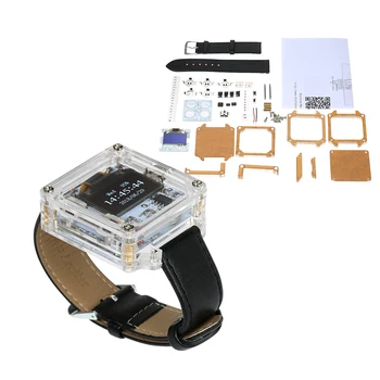 Single-Chip LED Ceas Digital Ceas Electronic Kit Transparent DIY Ceas Digital cu LED-uri Tub Ceas de mână DIY Kit