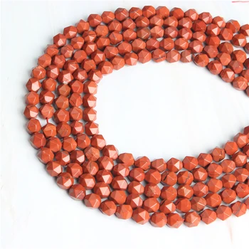 Redstone Fațete Poligonale, Rotunde Margele Pentru a Face Bijuterii Strand 15