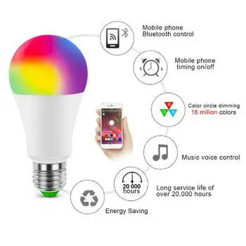 E27 B22 Bec Wireless Bluetooth 4.0 Smart lampă de Lumina APP de control de culoare estompat IOS /Android LED Magic RGBW Acasă lumini bec