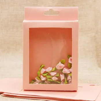 Bijuterii 14*9cm roz/albastru hârtie pachet cadou cutie .DIY bomboane/favoruri de nunta /cadouri cutie cu clar de ferestre din pvc cuier cutie de cadou 30buc