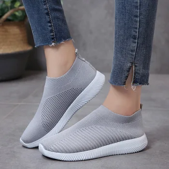 Femei Pantofi Casual Lumina Adidași ochiurilor de Plasă Respirabil de Vara tricotate Vulcanizat Pantofi în aer liber Slip-On Pantofi Ciorap Plus Dimensiune Tenis