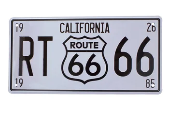Vintage placă de metal Route 66 30 Cm. x 15 Cm.