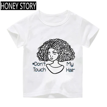 Pace, Dragoste Melanina Negru Fata Amuzant Rece de Imprimare Alb Hip Hop Harajuku Toddler Girls Coreea Creative pentru Copii T-shirt de Moda Topuri Tee