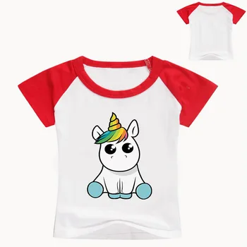 Copilul Copii Băieți Fete Unicorn Imbracaminte Bluze de Vara cu Maneci Scurte T-Shirt Copilul Topuri Haine de Desene animate Casual, Costume Teuri 2-14T