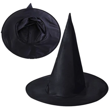 1 BUC Copii Adulți Vrăjitoare Con Pălărie de Vrăjitor Cosplay Halloween Fancy Rochie Decor Petrecere Copii Adulti Oxford Pânză Pălărie de Magician
