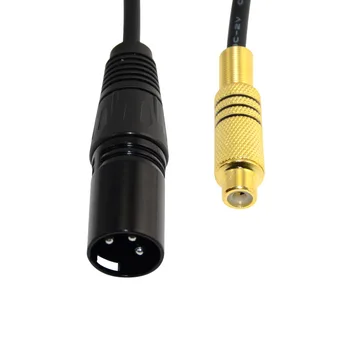 3Pin XLR de sex masculin la un singur phono RCA Feminin coaxial scut de cablu placat cu Aur de 15CM