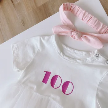 Bebe fete maneca scurta scrisoare tinute rochii solid costume cadouri benzi copilul îmbrăcăminte pentru copii seturi de 2 buc