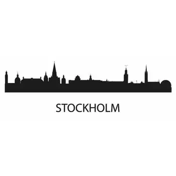 STOCKHOLM Skyline Decal Autocolant de Perete de Vinil Autocolante Decor de Artă Murală cu Cameră de zi Decor Acasă Reper Orizontul Perete Decal