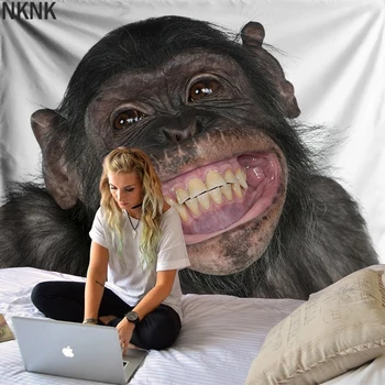 Maimuță Bot Dinți Zâmbet Tapiserie de Perete 3D Animale Decorative Tapiserie de Perete de Arta Decor pentru Dormitor Copii Perete Poza Mare