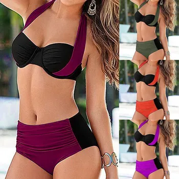 Bikini Sexy Pluz Dimensiune Mix De Culoare Împinge În Sus Bikini 2020 Vânzare Fierbinte Sutien Bretele Talie Mare De Costume De Baie Costume De Baie Femei Biquini
