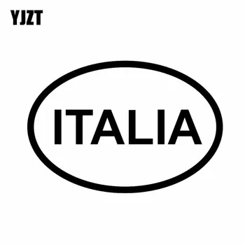 YJZT 14 CM*9.5 CM MASINA AUTOCOLANT VINIL DECAL ITALIA CODUL de ȚARĂ OVAL Negru Argintiu C10-01285