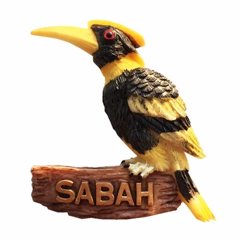 Noul Manual Pictate Hornbill În Sabah, Malaezia 3D Magneți de Frigider Turism, magazin de Suveniruri Frigider Autocolante Magnetice Cadou