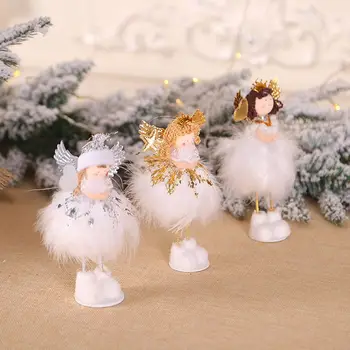 Crăciun De Pluș În Picioare Înger Papusa Desktop Ornament De Vacanță Figurine Cadou Pentru Baieti Si Fete Decoratiuni De Craciun Pentru Casa