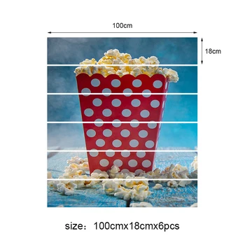 6 Buc Scara Autocolant Auto Adeziv Popcorn Decal Acasă Galben Cadou de Hârtie Decor pentru Camera de zi din PVC rezistent la apa 3D de Imprimare Foto Art