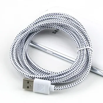 3Meter 10ft Împletitură de Sârmă de Cablu Micro USB de Sincronizare Nailon Țesute Incarcator Cabluri Potrivite Pentru Samsung Galaxy S3 S4 S6