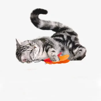 Pisică Jucărie de Divertisment Cu 5 Înlocuire Cap de Simulare Tijă de Pescuit Amuzant Pisica Stick Jucărie Trei tronsoane Telescopice Bagheta Cat Jucării