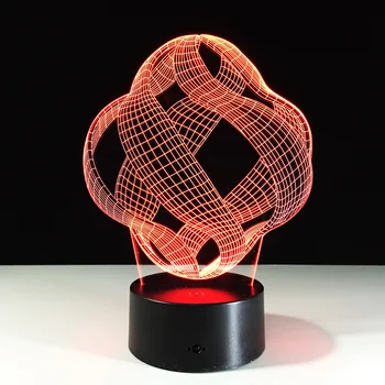 Geometrice Vizuale 3D Led Lumini de Noapte Touch USB Masă Lampara Lampe Copilul Doarme Lampă r Iluzia 3D Noapte Lampă Lampă de Birou