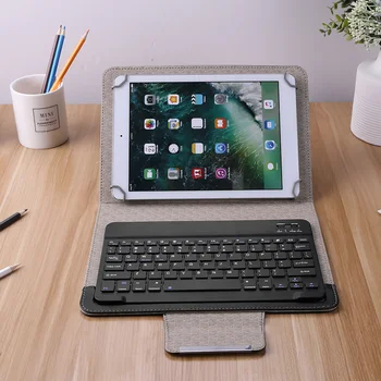 Textura clasica Multi-funcțional, Practic fără Fir Bluetooth Tastatură pentru 9 Tabletă de 10 inch din Piele PU Caz Acoperire Stand