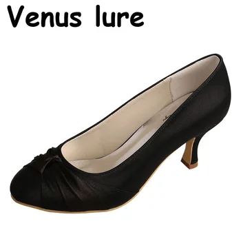 23 Culori-Negru pantofi de Judecată la Mijlocul Toc Femei Pantofi Rochie de Mireasa Marimea 8