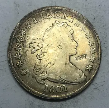 1801 Bust Drapat Dolar De Argint Placate Cu Monede Copie Exactă