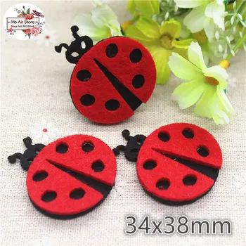3.4 CM Non-țesute patch-uri de culoare roșie ladybird Simțit Aplici pentru haine de Cusut Consumabile diy meșteșug ornament