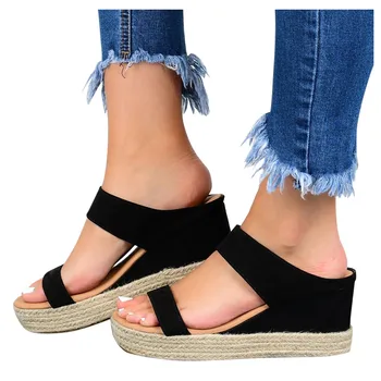 Sandale Pantofi Femei Slip-On Paie Casual Pene de Plajă, Sandale Pantofi de sex Feminin, Doamna buty damskie sandalia feminina 2020 nou