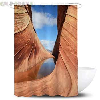Stâncă de munte de Baie Perdele 3D fermă decor Poliester Impermeabil peisaj Pitoresc Perdele de Dus Ecranul cu Cârlig de noi