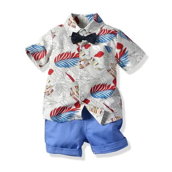 Vânzare Fierbinte De Vară 2020 Stil De Imbracaminte Copii Seturi De Topuri, Pantaloni Scurți Centura 2 Buc Set Baieti De Moda Pantaloni Scurți Casual Costum De Haine Pentru Copii