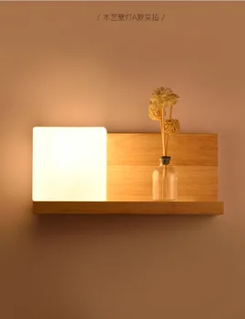 Modern Lampă De Perete A Condus Lemn Nordic Pahar De Iluminat Tranșee Living Dormitor Bucatarie Sala De Mese Interior Minimalist Muntele Decor De Lumină