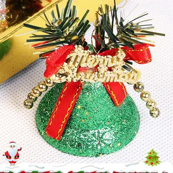 6PCS DIY de Crăciun Pom de Crăciun Ornamente Colorate de Plastic Clopote de Partid Ornamente An Nou Fericit Pentru Decor Acasă