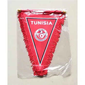 2018 Cupa Mondială de Fotbal Tunisia Naționale de Fotbal 35cm*25cm Dimensiune Dublă Părți Decor de Crăciun de Trei Colț Pavilion Banner