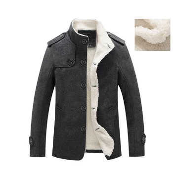 De iarnă pentru Bărbați Haina de Lână Căptușite Gros de Lână Cald Haine de Toamna Palton Masculin Amestec de Lână Jachete Îmbrăcăminte de Brand SA607