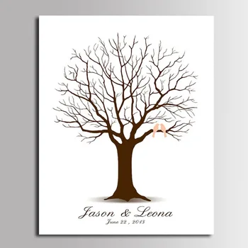 1 buc Mireasa Si Mirele Nunta carte de Oaspeti Amprenta Semn de dragoste Romantica copac Personalizat Personalizat Numele și data de Nunta de Decorare