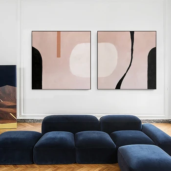 Morandi Culori Acrilice Pictura Abstracta Arta Panza Roz Nud Mari Arta De Perete Moder Minimalist Camera De Zi De Decorare Decor Acasă
